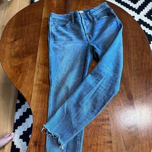 Madewell 10 inch high rise skinny jean with raw hem - 30